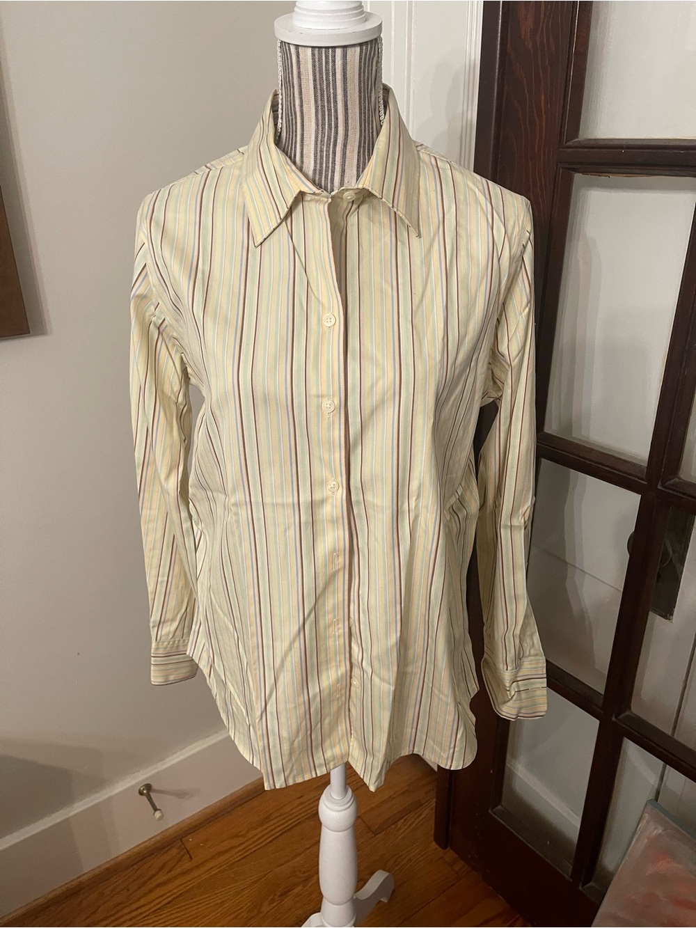 Eddie Bauer Yellow Multi-Stripe Button-Down Shirt